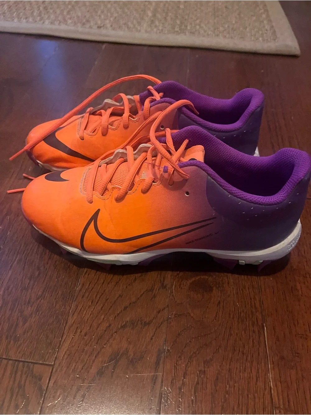 Nike Kids' Orange and Purple Softball cleats